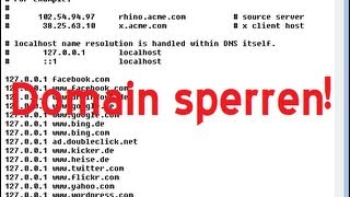 Domain über hostsDatei sperren [upl. by Rraval214]