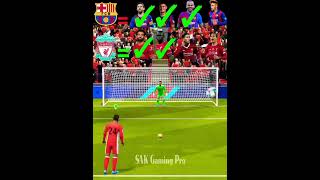 Liverpool vs Barcelona penalty shoot out match dls24 barcelona liverpool messi football shorts [upl. by Nashner]