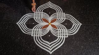 Aani madham simple padi kolam  55 easy pandaga muggulu  easy rangoli  rangoli kolangal [upl. by Eads16]