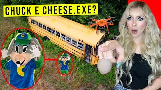 DRONE CATCHES CHUCK E CHEESEEXE AT HAUNTED SCHOOL RUNNING AROUND HE CAME AFTER US [upl. by Oriole475]