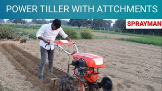 Power Tiller With Different Attachment  Sprayman [upl. by Nonnac]