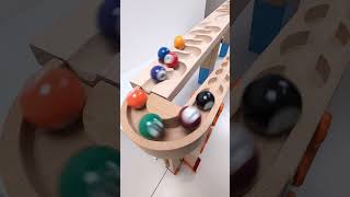 marble Run Race ASMR 122 Wooden Wave Course Colorful Marbles marblerun marblerunrace asmr [upl. by Clayson]