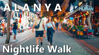 Alanya Nightlife City Center Walking Tour Turkey 4K🇹🇷 [upl. by Mavilia]