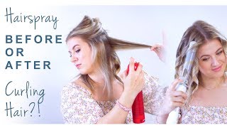 Hairspray BEFORE or AFTER Curling Hair [upl. by Mariande]