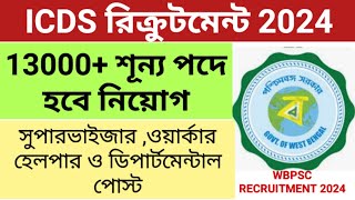 ICDS RECRUITMENT 2024  ICDS RECRUITMENT NEWS UPDATE TODAY  ICDS SUPERVISOR RECRUITMENT 2024 [upl. by Armallas]