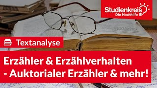 Erzähler amp Erzählverhalten  Auktorialer Erzähler amp mehr  Deutsch verstehen mit dem Studienkreis [upl. by Onil]