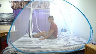 Popup Mosquito Net Tent for Beds Review [upl. by Deroo]