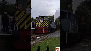 2130 peckett and 02 diesel pulling back into the station at the Northampton Ironstone Railway short [upl. by Kennedy]