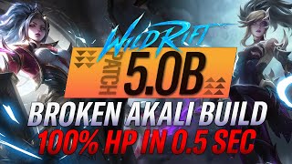 WILD RIFT  INSANE AKALI BUILD 100 HP IN 05 SECONDS Sovereign Akali Gameplay Guide Build Runes [upl. by Magbie]