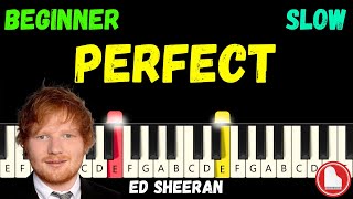 Perfect 💖 Ed Sheeran💖 EASY SLOW Beginner Piano Tutorial MIDI  Sheet Music [upl. by Tneicniv]