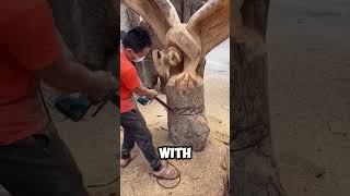 This Guy Makes A Wooden Masterpiece Out Of Huge Log amazing satisfyingworkers [upl. by Lebasiairam]