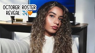 Cabin crew october roster reveal ✈️🧡 [upl. by Aenehs]