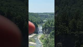 Letchworth State Park falls with a train going by also Perfect timing [upl. by Faires227]