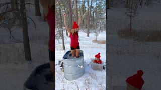 A SNOWBALL snow funny icequeen icebath coldplunge frozen snowball shorts mom kids [upl. by Fen]