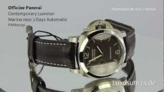 Officine Panerai Contemporary Luminor Marina 1950 3 Days Automatic PAM00351 Luxusuhr24 [upl. by Erlene]