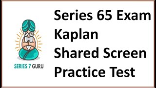 Series 65 Exam Shared Screen Practice Test  A free ride [upl. by Menon204]