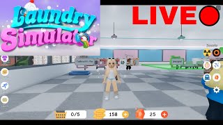 LAUNDRY SIMULATOR LIVE stream in Roblox [upl. by Cargian571]