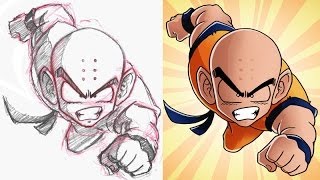 Cel Shading in Photoshop Feat Krillin from DBZ [upl. by Asilegna]