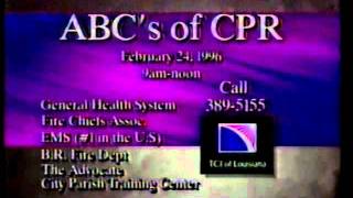 ABCs of CPR Course commercial 1996 Baton Rouge LA TCI [upl. by Emiolhs]