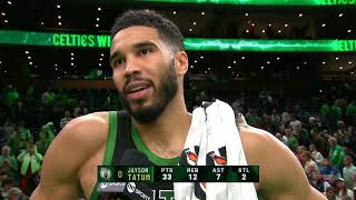 We were EXCITED for today  Jayson Tatum on ending the Cavs 15game win streak  NBA on ESPN [upl. by Ulane]