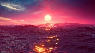 Calming Ocean Sunset Ambience  12 Hours  4K Ultra HD [upl. by Akinirt882]