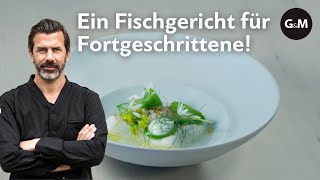 Rezept Zander mit grünem Gemüse von Andreas Caminada  GaultMillau Schweiz [upl. by Enttirb281]