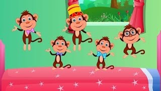 Five Little Monkeys with lyrics [upl. by Nerraf]