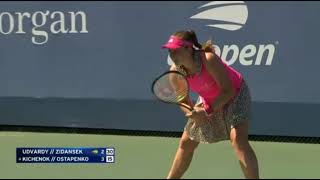 Jelena Ostapenko and Lyudmyla Kichenok hit the ball  US Open 2022 [upl. by Nerag566]