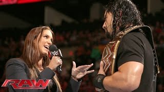 Roman Reigns doesnt back down to the McMahon family Raw January 4 2016 [upl. by Oinoitna]