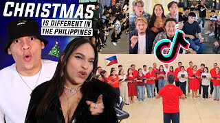 Christmas is MAGICAL in the PHILIPPINES  Latinos react to Filipino Christmas Singing TikToks [upl. by Neiluj425]