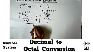 Number System  Decimal to Octal Conversion [upl. by Inaffit]