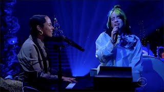 Billie Eilish ft Alicia Keys  Ocean Eyes  Live on The Late Late Show [upl. by Tobe]