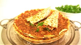 LAHMACUN TARİFİ  ÇITIR LAHMACUN TAVADA NASIL YAPILIR  EVDE LAHMACUN YAPIMI KOLAY VE LEZZETLİ [upl. by Reve248]