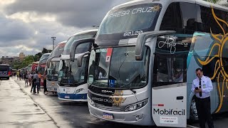 DESFILE DOS ÔNIBUS na SAÍDA da BUSBRASIL FEST 2022 [upl. by Elden]