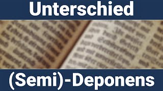 Unterschied von Deponentien und Semideponentien erklärt [upl. by Ursi]