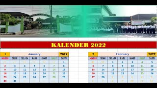 Membuat Kalender Tahun Baru 2022 dengan Excel [upl. by Dewhirst]