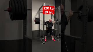 Przysiad 220 kg w wieku 59 lat [upl. by Polak145]