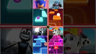 Sonic 🆚 pawpatrol Skye 🆚 Black cat 🆚 pawpatrol Marshall  Coffindance Tiles Hope EDM Rush Gameplay [upl. by Ltihcox]