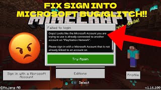 Minecraft PS4PS5 HOW TO FIX OOPS MICROSOFT ACCOUNT ALREADY CONNECTED ERROR 100 [upl. by Eelyah]