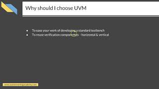 Course  UVM in Systemverilog 1 L21  Introduction to UVM [upl. by Auqeenahs]