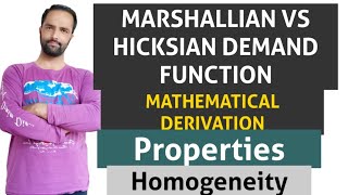 Marshallian vs Hicksian demand function Derivation  Properties [upl. by Lienahs470]