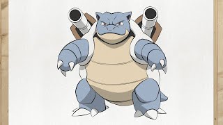 HOW TO DRAW POKEMON BLASTOISE EASY [upl. by Bale]