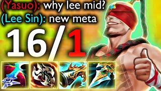 MID LEE SIN IS NEW META 20 KDA [upl. by Enaek447]