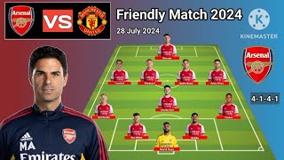 Arsenal vs Manchester United  Arsenal 4141 With Fabio Viera Friendly Match 2024  28 July 2024 [upl. by Meggy918]