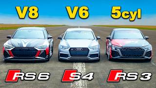 700hp RS6 v RS3 v S4 DRAG RACE [upl. by Michail]