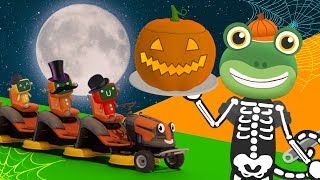 Geckos Halloween Stretching Trucks Bake A Pumpkin Cake  Educational Videos For Toddlers [upl. by Attekahs]