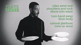 Basic serving skill How to Carry Plates [upl. by Nisay]