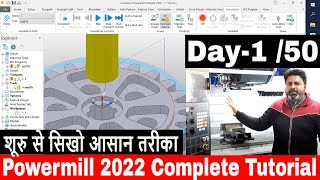 How to Start Powermill 2022 Complete Tutorial for beginners in Hindi  Delcam programming tutorial [upl. by Anais]