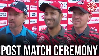 Post Match Ceremony  Toronto Nationals vs Montreal Tigers  Match 19  Global T20 Canada 2024 [upl. by Enyamert614]