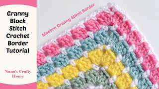 Granny Block Stitch Border  a modern granny stitch blanket border [upl. by Ybrad]